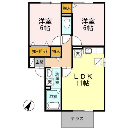 【間取り】 | オリーブＡ棟