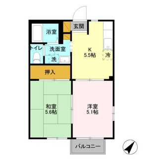 【間取り】 | ソレイユ若葉Ｂ