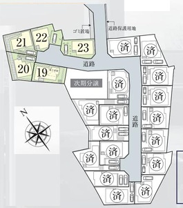 ◆価格改定◆完成済み◆【全23棟】泉区新橋町　新築戸建て 4580万～5280円の区画図