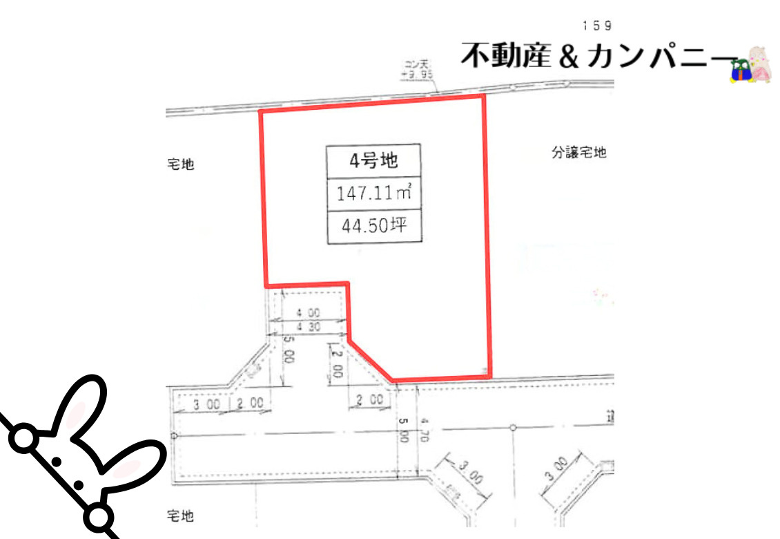 高岡町のおトチ4号地　松山市高岡町売土地の土地図
