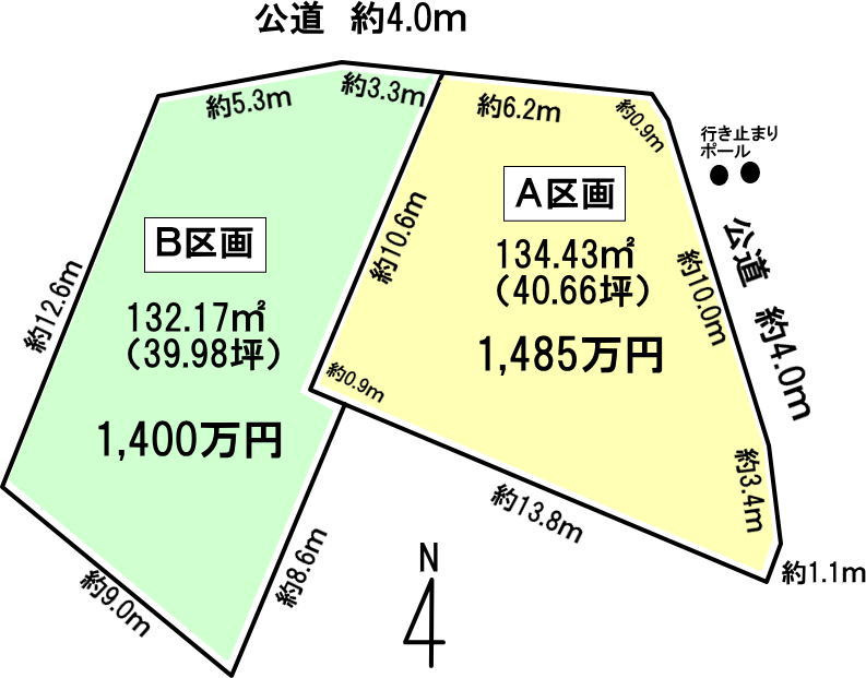 碧南市中後町４丁目の土地図