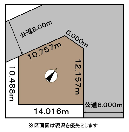 【区画図】 | 厚別北2条2丁目 | ●北西・北東角地