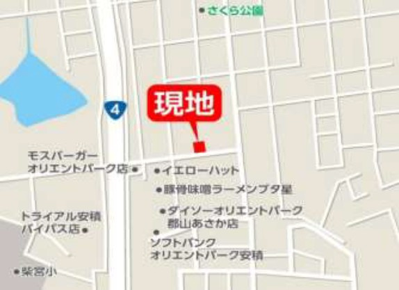 郡山市久留米6期　Erde　全2棟の地図|4号バイパス至近！柴宮小学校は徒歩6分の距離です！