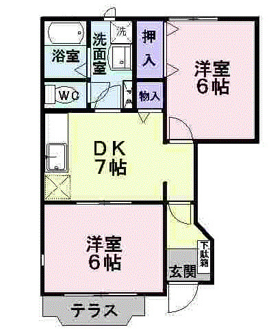 ハピネスヴィレッヂＢの間取り|間取図