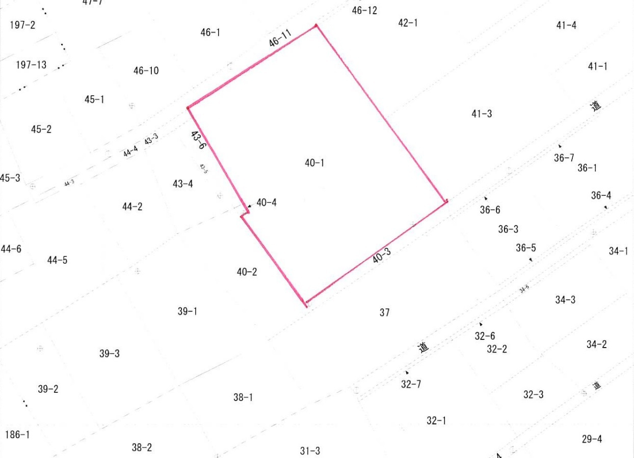  桐生市相生町３丁目の土地の区画図