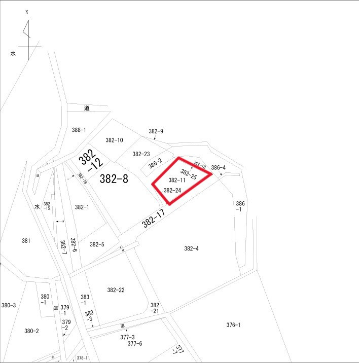 売土地 桐生市菱1丁目の区画図