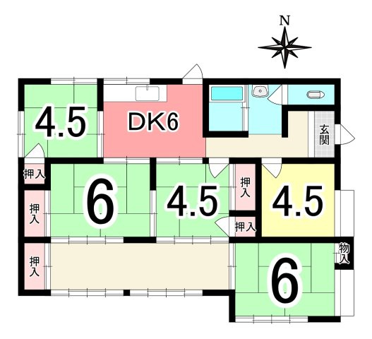 中古戸建　足利市毛野新町1丁目の間取り|間取図です