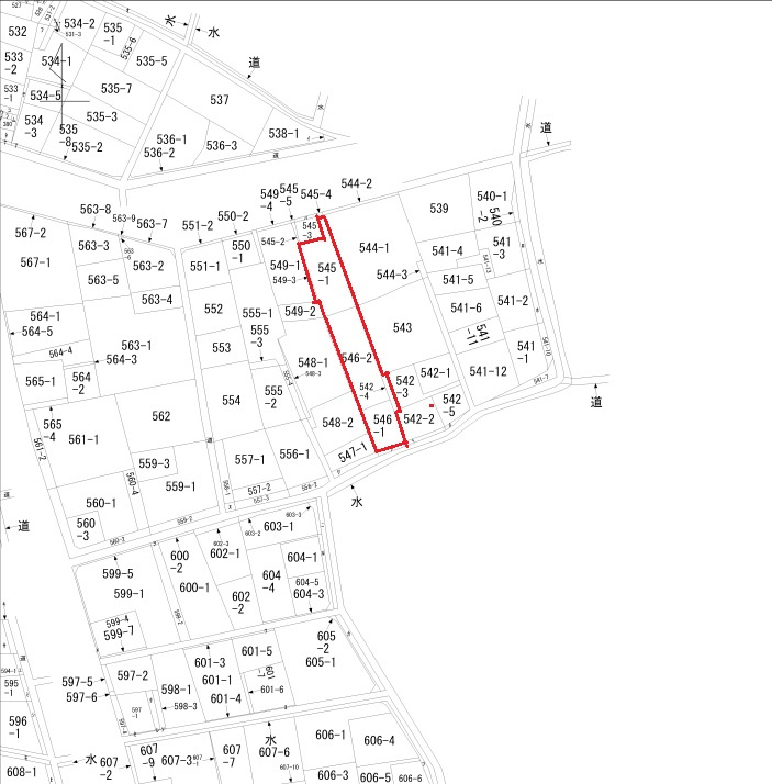 群馬県伊勢崎市馬見塚の土地図