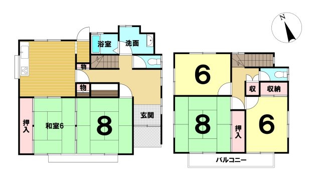 中古戸建　邑楽郡大泉町朝日の間取り|間取図です