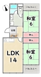 【間取り】 | 嵐山ロイアルハイツ6号棟