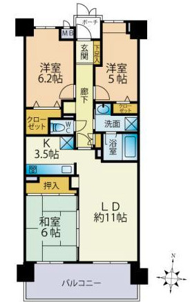 グリーンマンションラフィネ鳥栖の間取り