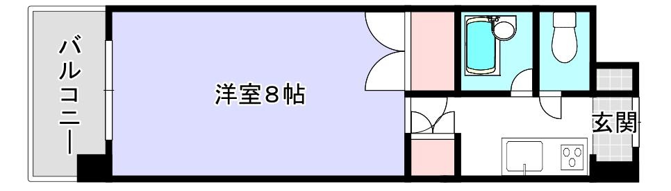 オクタワーズ松山道後の間取り|無駄のない1Kの間取りは、一人暮らしをスマートに楽しみたい方にぴったり。家具のレイアウトもしやすく、自分らしい動線を作れるから。機能的で居心地の良い空間で、心穏やかに自分を整える拠点になりそう。