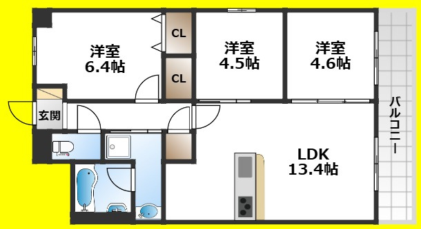 【間取り】 | ルナソレイユ緑地公園