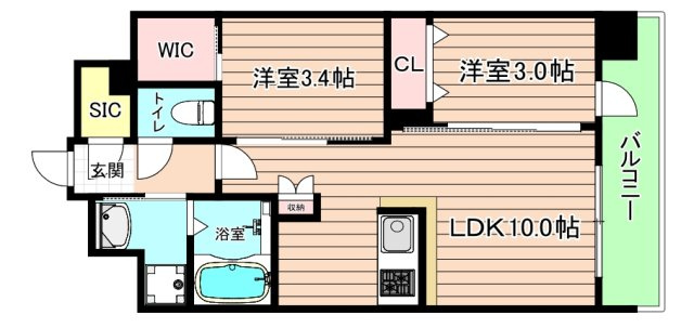 大阪市都島区東野田町４丁目の賃貸マンションの間取り
