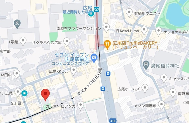 サンアリーナ広尾 B1階の地図
