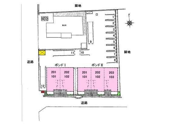 ポンドⅡの区画図|駐車場