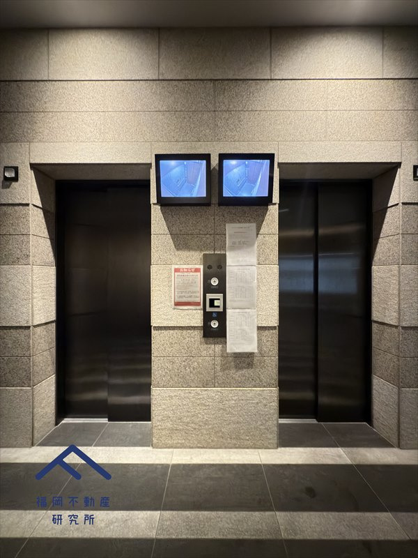 パークアソシア大野城駅前のその他共用部分|89戸の総戸数に対し、エレベーターが2基あるので待ち時間も少なくストレスフリーです