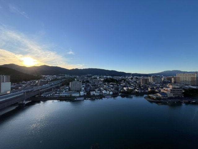 グランスイート近江・臨湖庵　の展望|瀬田川が一望できる最上階バルコニー