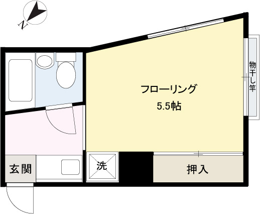 【間取り】 | 山下荘 | 最上階・角部屋・二面採光のお部屋です。