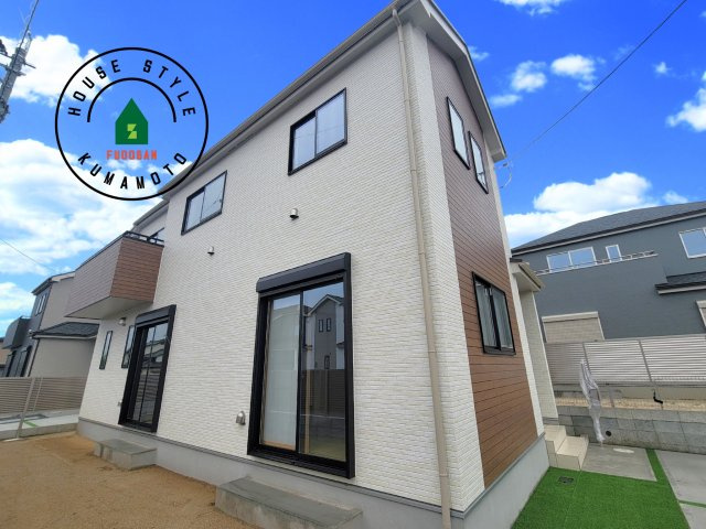 菊池市西寺第1-8棟（F号棟）の外観|デザイン性のある外観です。