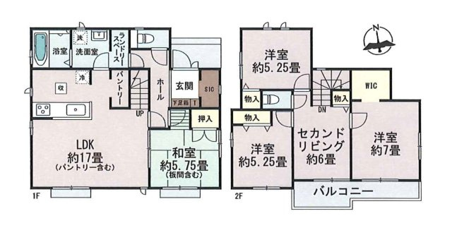 菊池市西寺第1-8棟（H号棟）の間取り|全居室収納付きで便利です。