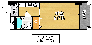 大阪市城東区天王田の賃貸マンションの間取り
