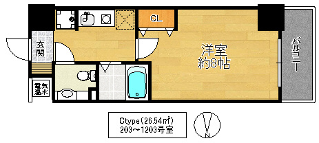 大阪市城東区今福東１丁目の賃貸マンションの間取り