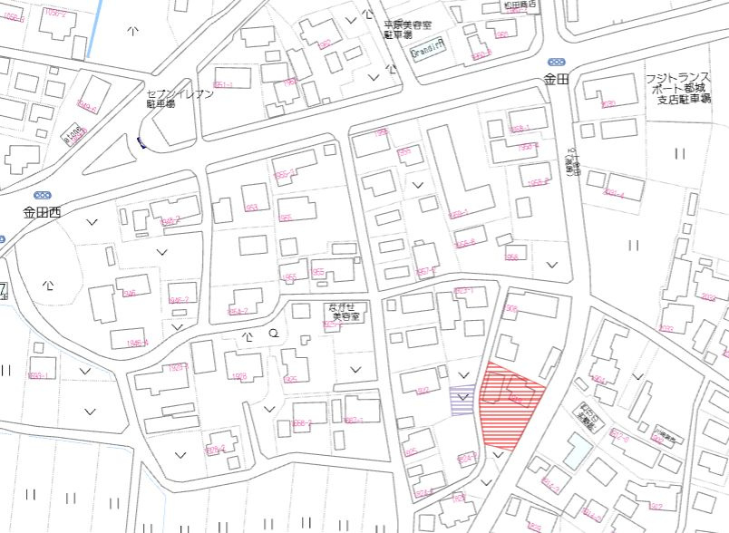 都城市金田町の売地の土地図