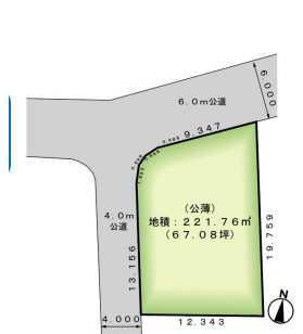 茅ヶ崎市平和町　中古戸建の区画図