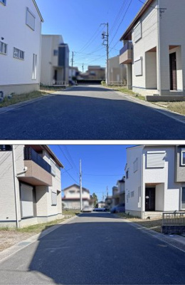 【前面道路含む現地写真】 | 四日市市西富田３丁目　建売分譲住宅全１３区画 | ６号棟　前面道路