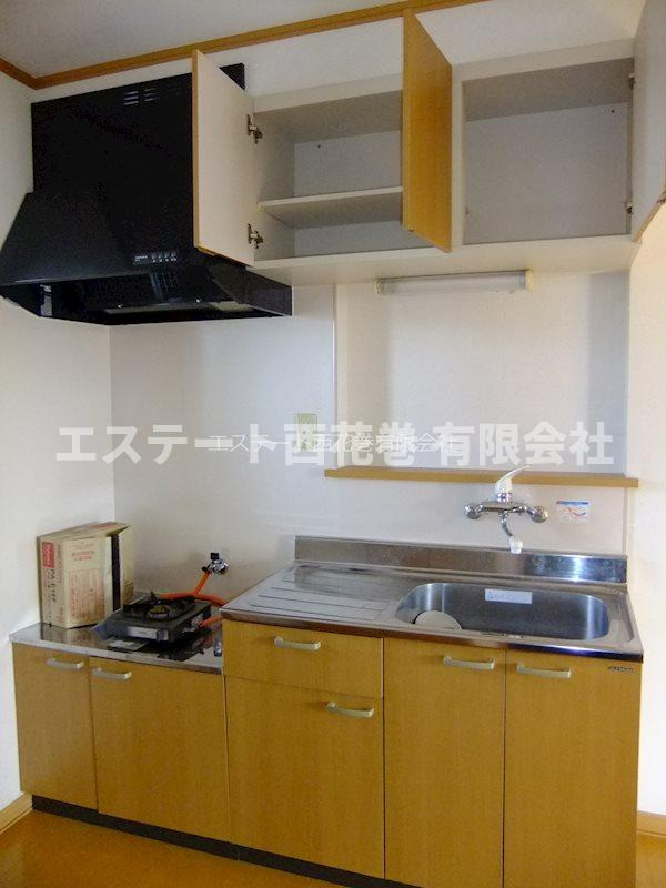 あい星が丘Iのキッチン|ガスコンロは残置物です