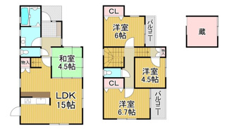 【間取り】 | 川西市大和東4丁目4-10　中古一戸建て