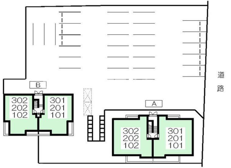 エスポワール松園Ｂの区画図|配置図