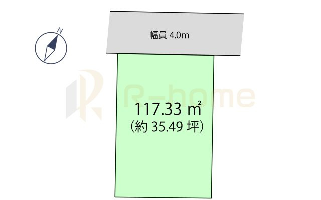取手市双葉　建築条件なし　1号地の土地図|大きなお買い物だからこそ、メリット・デメリットを伝えさせて頂きます。
R-homeにお任せください♪