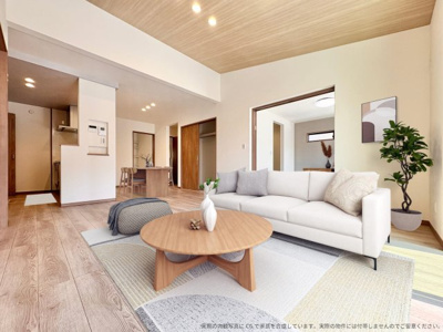 【居間・リビング】 | 【LDK　家具設置CGイメージ】
※画像に含まれる家具家電はCGで作成したものでイメージです。実際の物件には付帯しません。