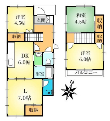 狭山市北入曽　中古戸建　３LDK＋カースペースの間取り