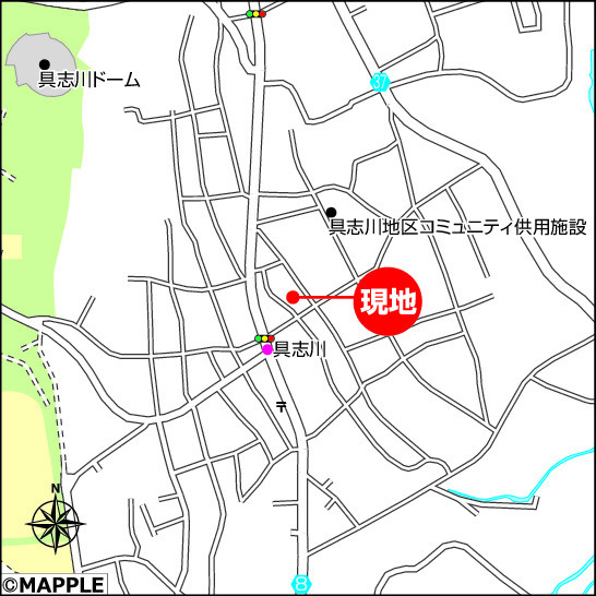 ハートフルタウンうるま市具志川Ⅳ　全2棟　1号棟の地図