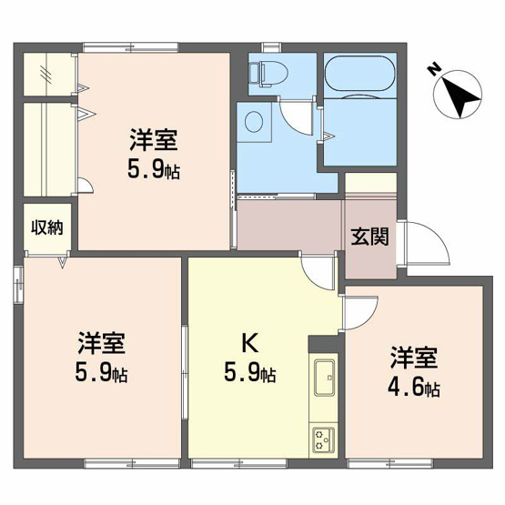【間取り】 | ファミール高市 | 3Kのお部屋です
