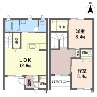 【間取り】 | シャーメゾン水呑 | 2LDK