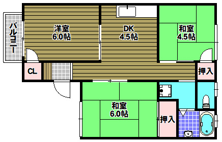 グリーンヒルA棟の間取り