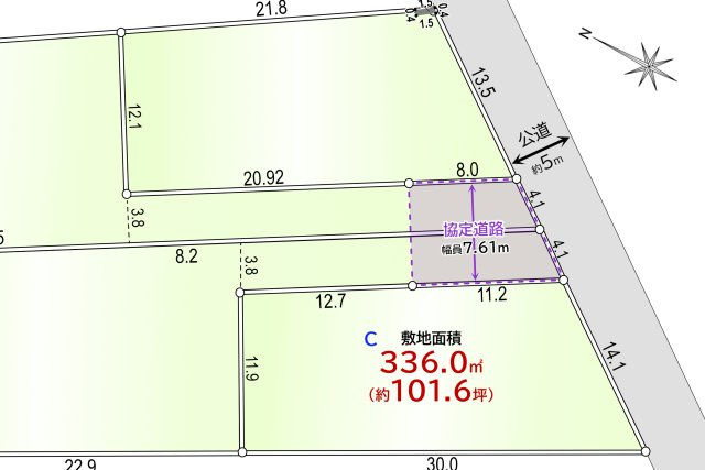 敷地面積１０１坪　売地　狭山市柏原