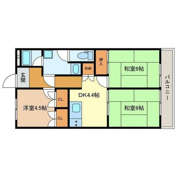 クロバーハイツの間取り