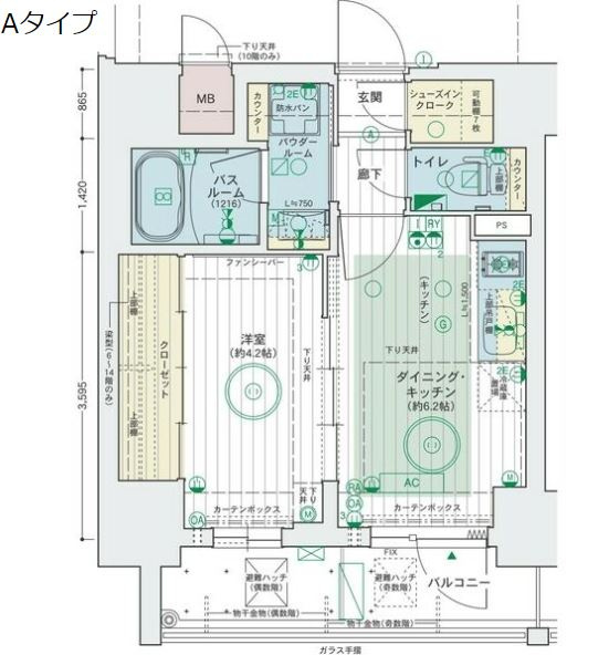 エステムコート大阪福島Ⅱレイヤーの間取り