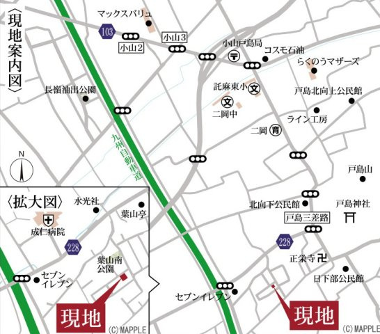 リーブルガーデン／東区戸島第十／1号棟の地図