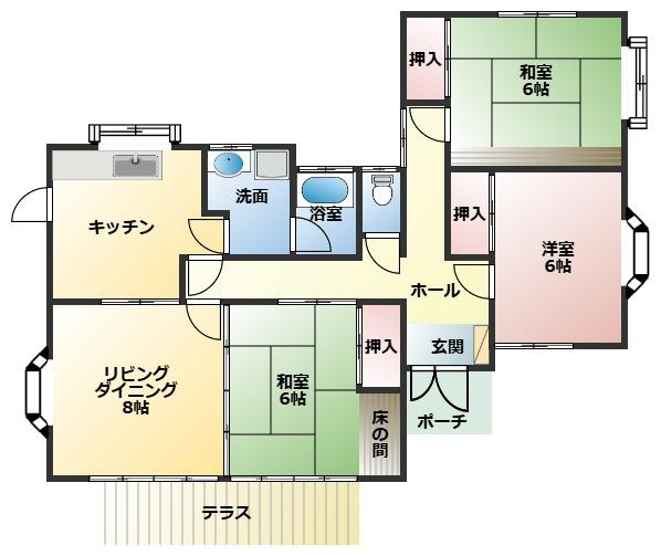 北諸県郡三股町大字樺山の中古一戸建の間取り