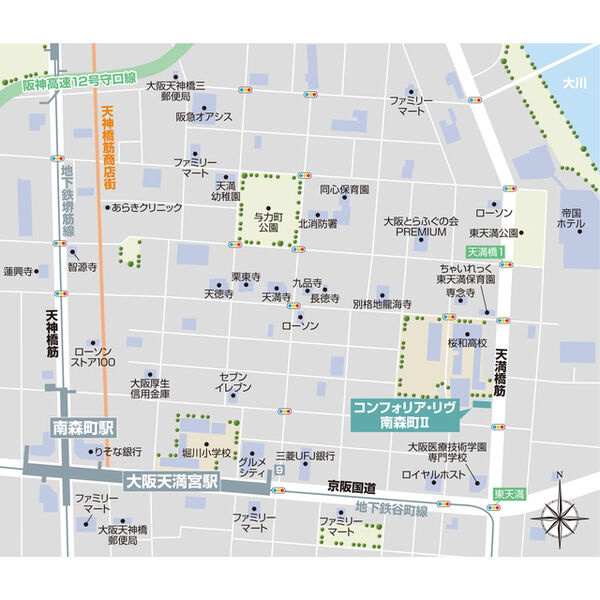 コンフォリア・リヴ南森町Ⅱの地図
