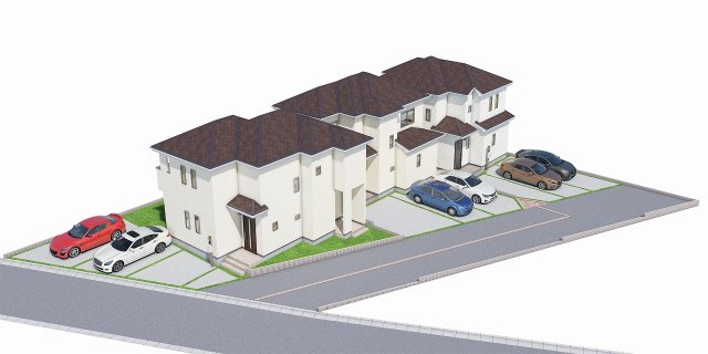 ハートフルタウン八重瀬町具志頭　3号棟の外観パース