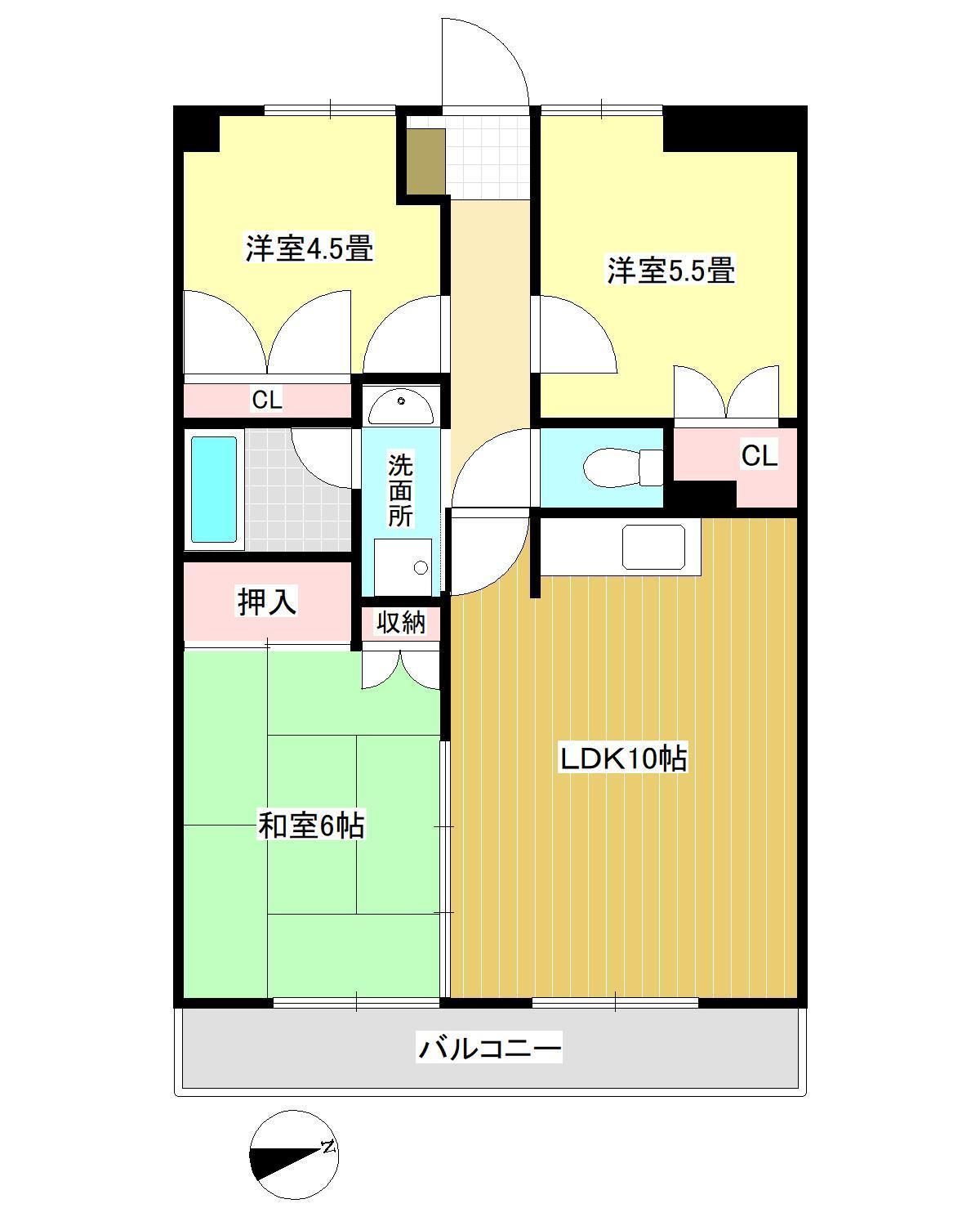グリーンハイツ（上津）の間取り|使い勝手の良い間取りです♪