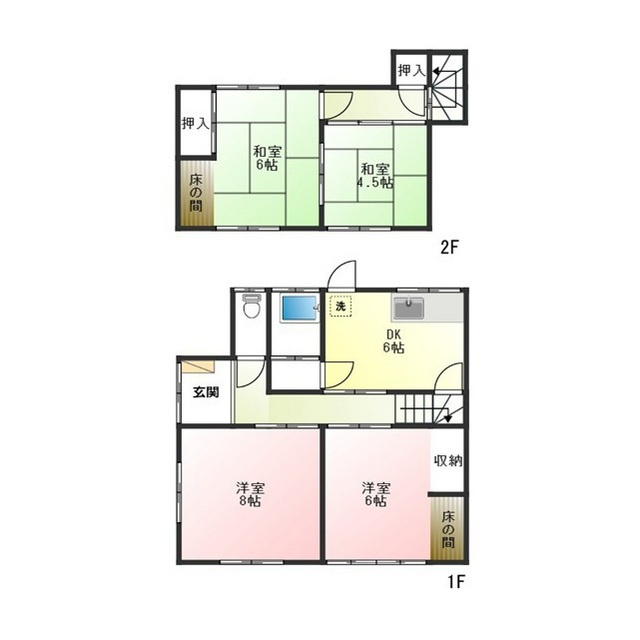 岐阜市細畑３丁目の一戸建ての間取り