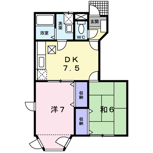 サニーパレス一条　Ｃの間取り
